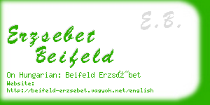 erzsebet beifeld business card